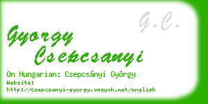 gyorgy csepcsanyi business card